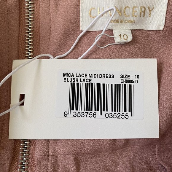 Chancery The Label Women's Size 10 Blush Pink Mica Lace Midi Dress New NWT Party - Picture 13 of 15